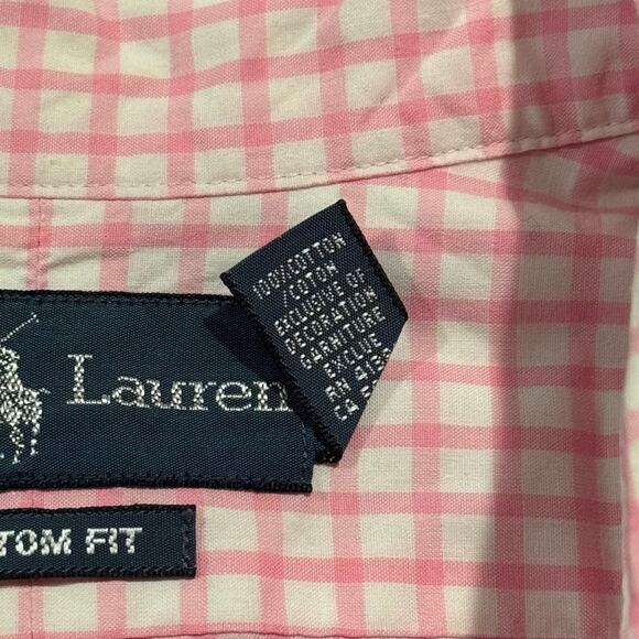 Ralph Lauren Shirt Preppy Classic Nautical Button Long Sleeve Plaid Pink Large - Picture 4 of 5
